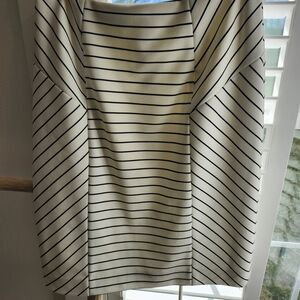 ANTONIO MELANI Black and White Striped Pencil Skirt